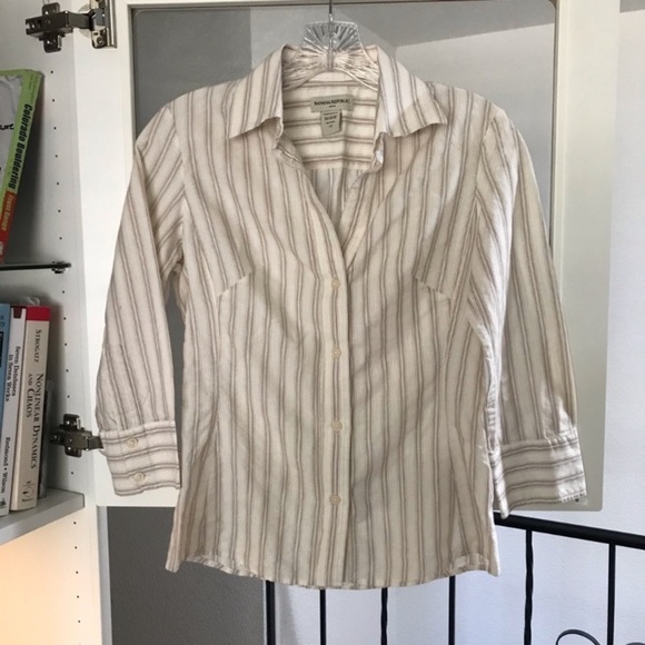 Vintage Banana Republic Striped Button Down Shirt Size XS - Picture 1 of 6